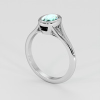 0.81 Ct. Bluish Green Paraiba Tourmaline Ring, 18K White Gold 2