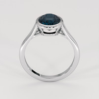 2.69 Ct. Greenish Blue Sapphire Ring, 18K White Gold 3