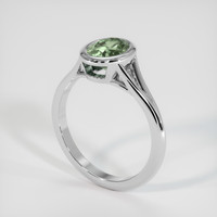 1.34 Ct. Green Sapphire Ring, 18K White Gold 2