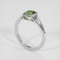 1.05 Ct. Green Sapphire Ring, 18K White Gold 2