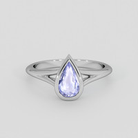 1.17 Ct. Bluish Purple Sapphire Ring, 18K White Gold 1
