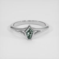 0.46 Ct. Bluish Green Sapphire Ring, 18K White Gold 1