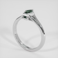 0.46 Ct. Bluish Green Sapphire Ring, 18K White Gold 2