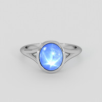 4.95 Ct. Blue Sapphire Ring, 18K White Gold 1