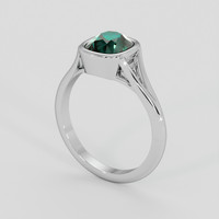 2.15 Ct. Bluish Green Sapphire Ring, 18K White Gold 2