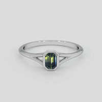 0.66 Ct. Bi Color Sapphire Ring, 18K White Gold 1