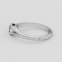 0.56 Ct. Blue Sapphire Ring, 18K White Gold 4
