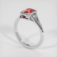 1.60 Ct. Padparadscha Sapphire Ring, 18K White Gold 2