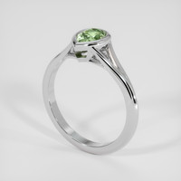 0.73 Ct. Green Sapphire Ring, 18K White Gold 2