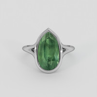 6.49 Ct. Bluish Green Sapphire Ring, 18K White Gold 1