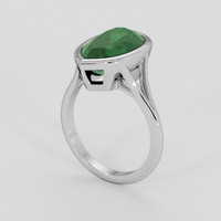 6.49 Ct. Bluish Green Sapphire Ring, 18K White Gold 2
