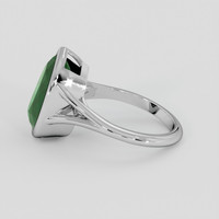 6.49 Ct. Bluish Green Sapphire Ring, 18K White Gold 4