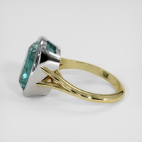 7.47 Ct. Bluish Green Sapphire Ring, 14K White & Yellow 4
