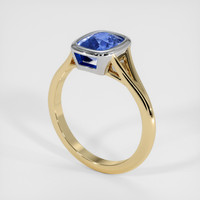 1.42 Ct. Blue Sapphire Ring, 18K White & Yellow 2