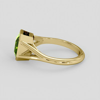 2.71 Ct. Green (Lime Green) Peridot Ring, 10K Yellow Gold 4