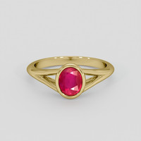 1.56 Ct. Pinkish Red Ruby Ring, 10K Yellow Gold 1