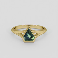 1.20 Ct. Bluish Green Sapphire Ring, 10K Yellow Gold 1
