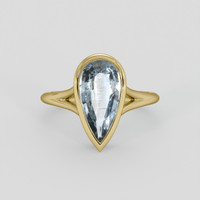 2.83 Ct. Greyish Blue Sapphire Ring, 10K Yellow Gold 1