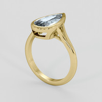 2.83 Ct. Greyish Blue Sapphire Ring, 10K Yellow Gold 2