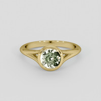 1.30 Ct. Green Sapphire Ring, 10K Yellow Gold 1
