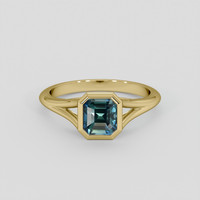 1.53 Ct. Greenish Blue Sapphire Ring, 10K Yellow Gold 1