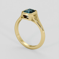 1.53 Ct. Greenish Blue Sapphire Ring, 10K Yellow Gold 2