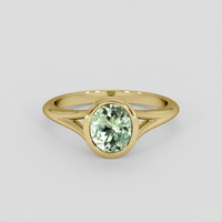 1.21 Ct. Green Sapphire Ring, 10K Yellow Gold 1