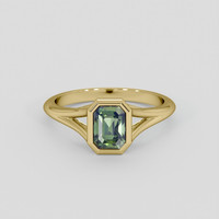 1.13 Ct. Green Sapphire Ring, 10K Yellow Gold 1