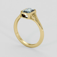 2.03 Ct. Bluish Green Sapphire Ring, 10K Yellow Gold 2