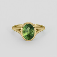 2.84 Ct. Yellowish Green Sapphire Ring, 10K Yellow Gold 1