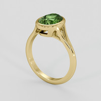 2.84 Ct. Yellowish Green Sapphire Ring, 10K Yellow Gold 2