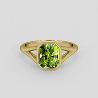 2.71 Ct. Green (Lime Green) Peridot Ring, 14K Yellow Gold 1