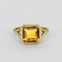4.76 Ct. Orangish Yellow Citrine Ring, 14K Yellow Gold 1