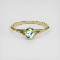 0.81 Ct. Bluish Green Paraiba Tourmaline Ring, 14K Yellow Gold 1