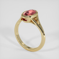 1.76 Ct. Pink Tourmaline Ring, 14K Yellow Gold 2