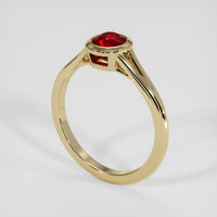 0.99 Ct. Ruby Ring, 14K Yellow Gold 2