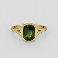 1.85 Ct. Bluish Green Sapphire Ring, 14K Yellow Gold 1