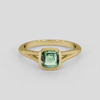 1.10 Ct. Green Sapphire Ring, 14K Yellow Gold 1