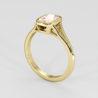 1.21 Ct. Peach Sapphire Ring, 14K Yellow Gold 2