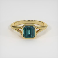 1.50 Ct. Green Sapphire Ring, 14K Yellow Gold 1