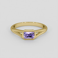 0.80 Ct. Purple Sapphire Ring, 14K Yellow Gold 1