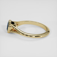 0.84 Ct. Greenish Blue Sapphire Ring, 14K Yellow Gold 4