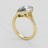 2.83 Ct. Greyish Blue Sapphire Ring, 14K Yellow Gold 2