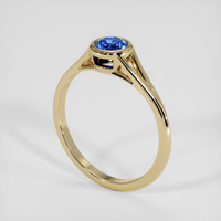 0.78 Ct. Blue Sapphire Ring, 14K Yellow Gold 2