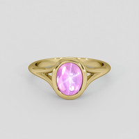 2.82 Ct. Pink Sapphire Ring, 14K Yellow Gold 1