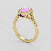 2.82 Ct. Pink Sapphire Ring, 14K Yellow Gold 2