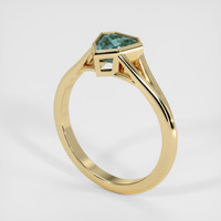 1.03 Ct. Greenish Blue Sapphire Ring, 14K Yellow Gold 2