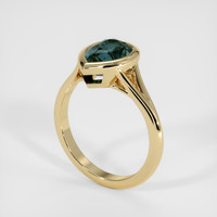 2.54 Ct. Bluish Green Sapphire Ring, 14K Yellow Gold 2