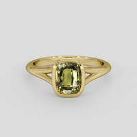1.86 Ct. Yellowish Green Sapphire Ring, 14K Yellow Gold 1