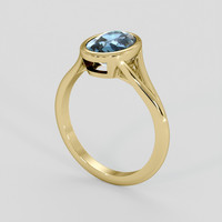 3.14 Ct. Greenish Blue Sapphire Ring, 14K Yellow Gold 2